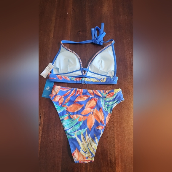Cupshe Blue and Orange Tropical Bikini - Picture 3 of 4